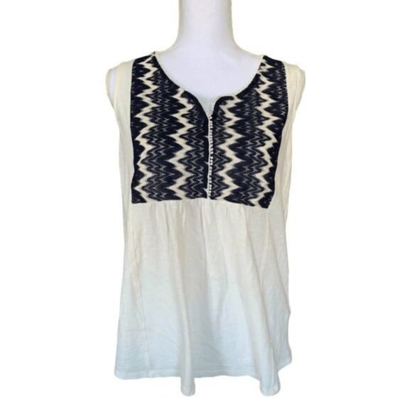 Two by Vince Camuto Womens Top Size Small Sleeveless White With Lace Overlay - Picture 5 of 11